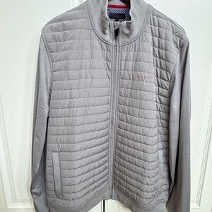 Ted Baker Light Gray Quilted Zip-Up Jacket